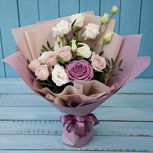 Букет цветов из:  Розы и Лизиантусы #REPLACE_PRED# Дивногорске