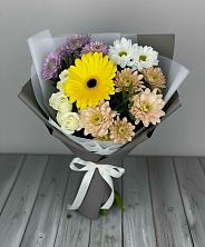 Букет цветов из:  Розы, Герберы и Хризантемы в Дивногорске