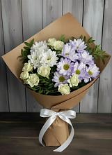 Букет цветов из:  Хризантемы и Розы #REPLACE_PRED# Дивногорске