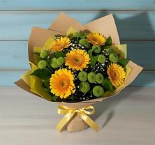 Букет цветов из:  Герберы и Хризантемы в Дивногорске