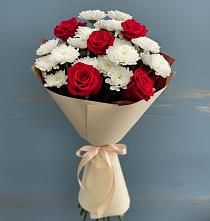 Букет цветов из:  Розы и Хризантемы в Дивногорске
