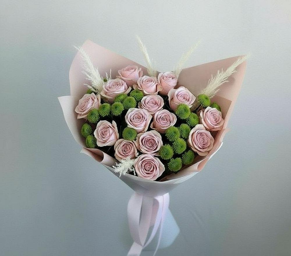 Букет цветов из: Розы и Хризантемы в Дивногорске