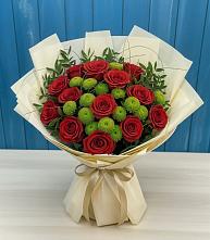 Букет цветов из:  Розы и Хризантемы в Дивногорске