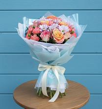 Букет цветов из:  Хризантемы и Розы #REPLACE_PRED# Дивногорске