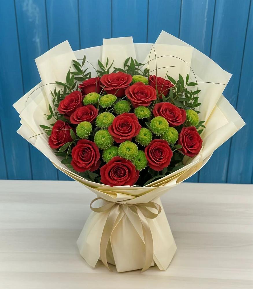 Букет цветов из: Розы и Хризантемы в Дивногорске