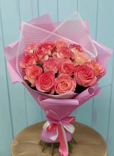 Букет 15 Розовых роз Равель в Дивногорске